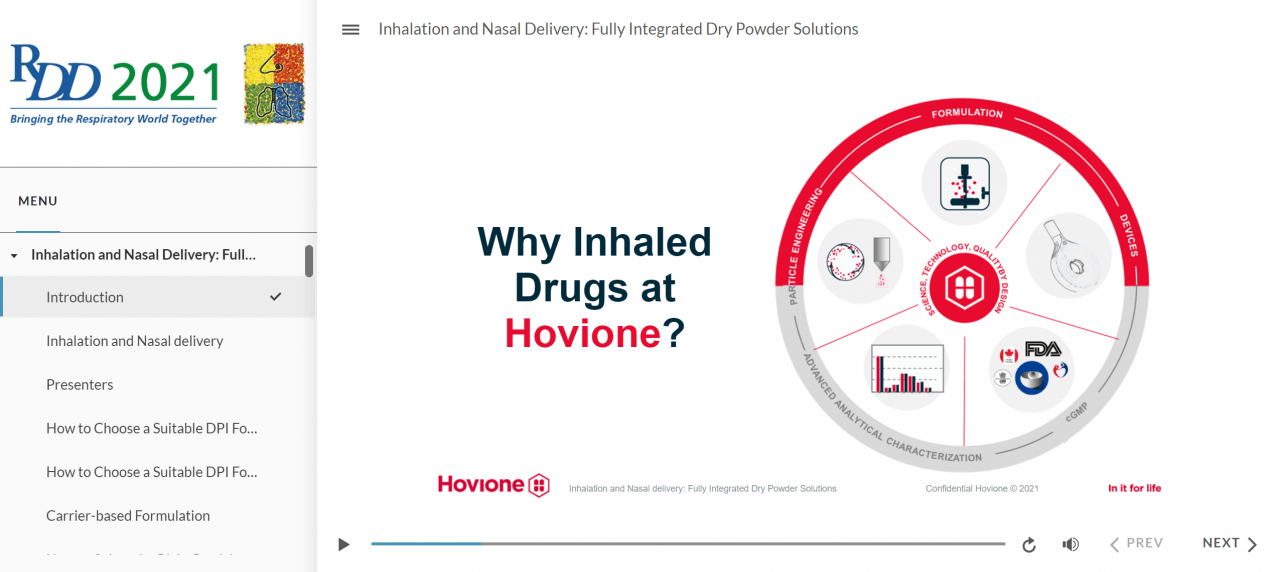 Fully Integrated DPI Dry Powder, Inhalation and Nasal Delivery | Hovione